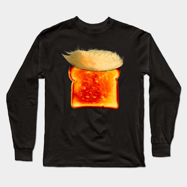 Trump Toast: Donald Trump Guilty in New York Civil Fraud Case on a Dark Background Long Sleeve T-Shirt by Puff Sumo